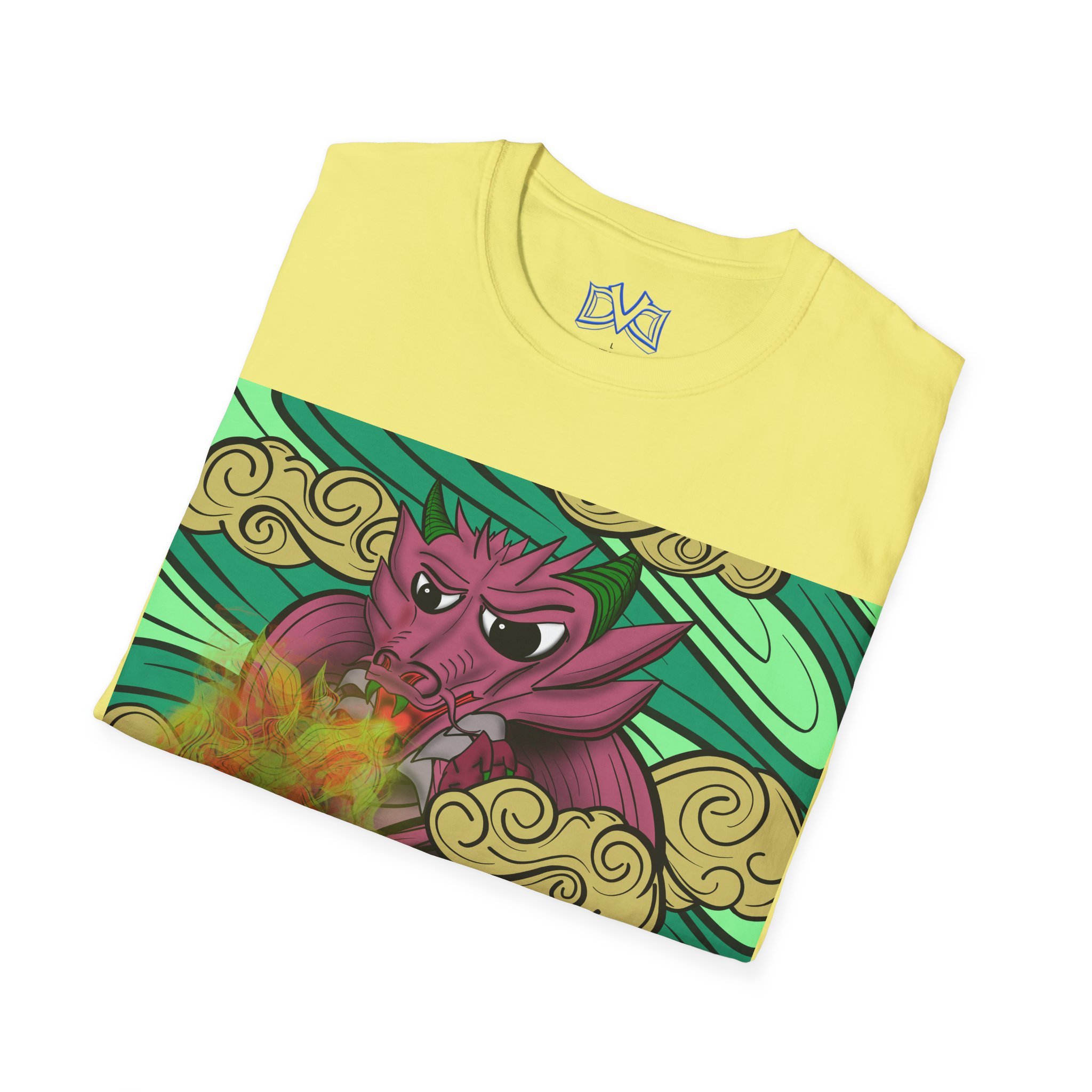 Dragon of Elements, Skate Surf wear. Hand drawn art on a unisex t-shirt