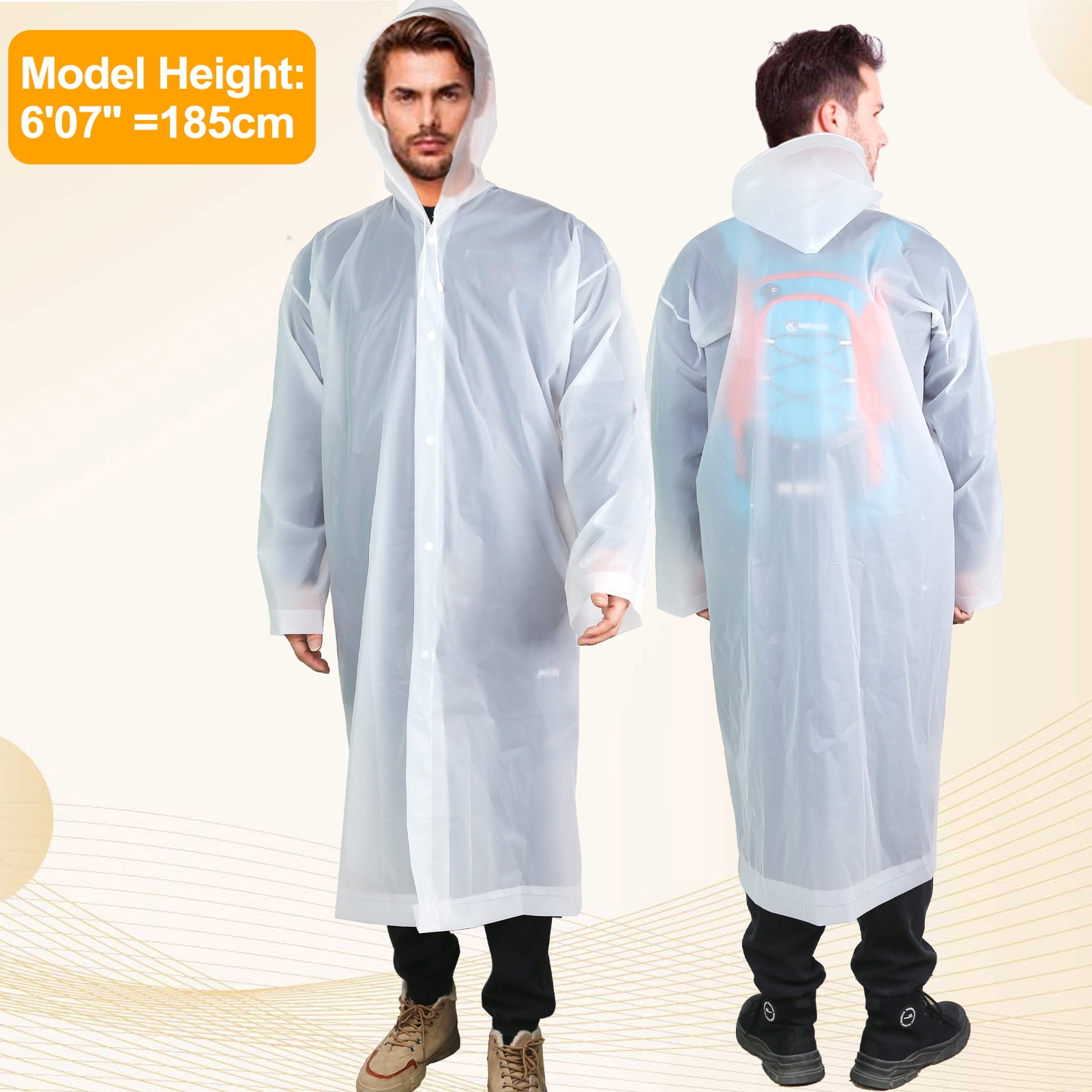 cyrico 2 Pack Portable Waterproof Rain Ponchos for Travel cyrico 2 Pack Portable Waterproof Rain Ponchos for Travel