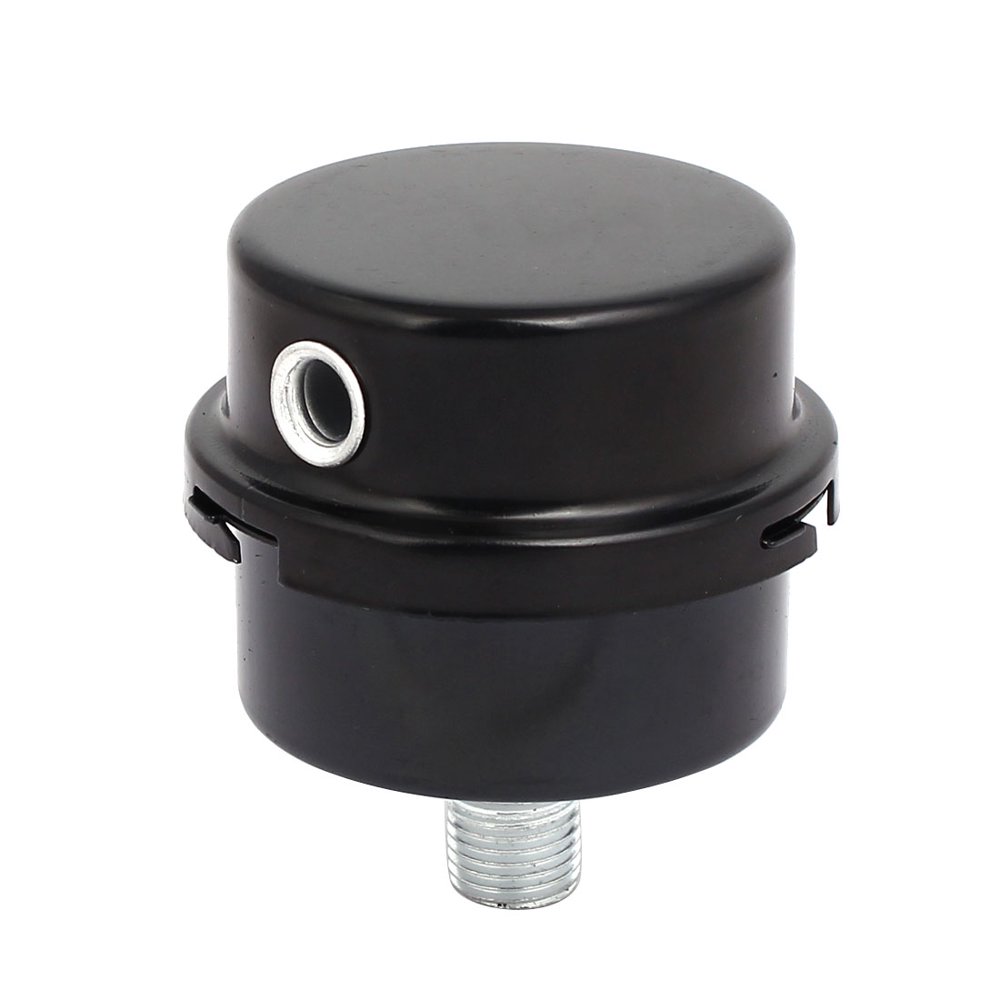 1/4PT Male Thread Air Compressor Muffler Intake Filter Noise Black