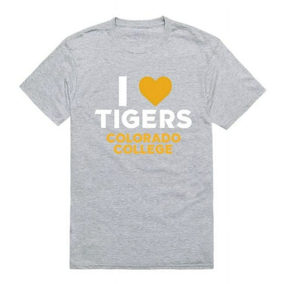 W Republic Products 551-285-HGY-04 Colorado College I Love T-Shirt, Heather Grey - Extra Large