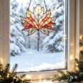 thumbnail image 6 of Clearance Under $1, 1 Pcs Maple Leaf Hanging Ornament, Stained-Glass Style Acrylic Suncatcher, Autumn Fall Window Wall Decor for Thanksgiving Home Decoration, 10*10cm(C), 6 of 6