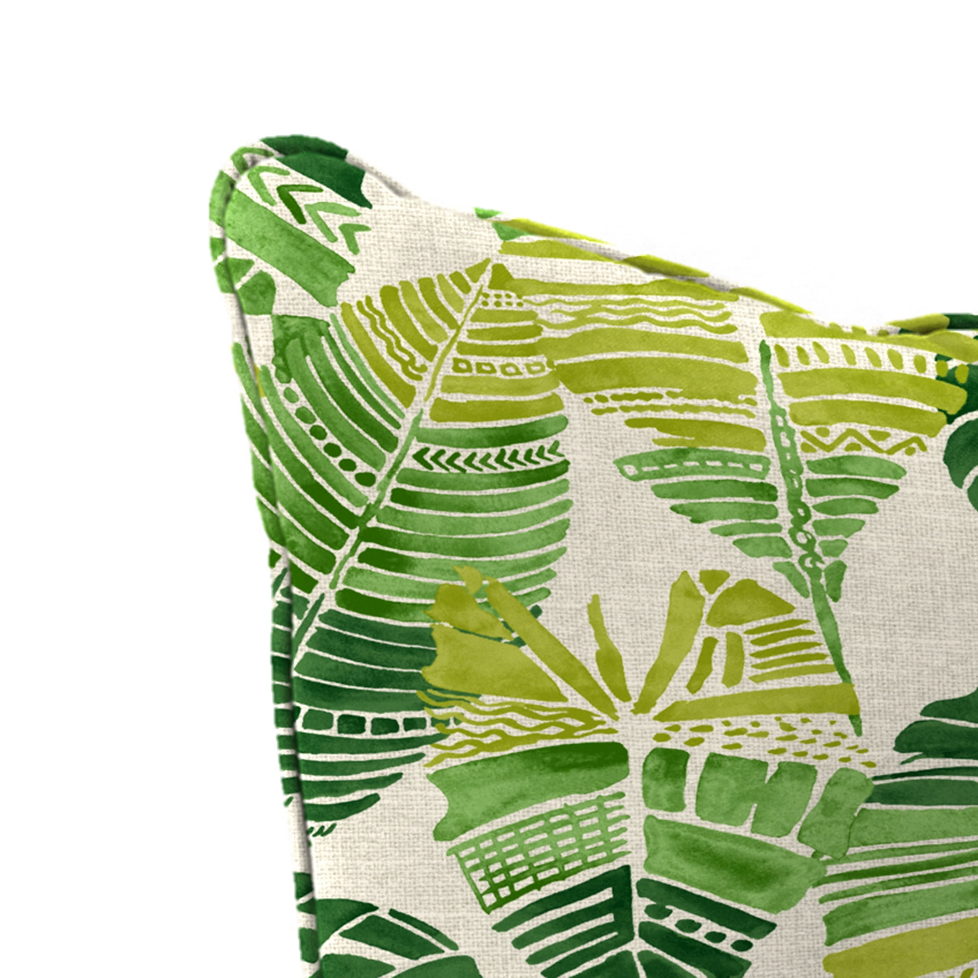 Jordan Manufacturing 46.5" x 24" Hixon Palm Green Leaves Rectangular Outdoor Deep Seat Chair Cushion Set with Welt