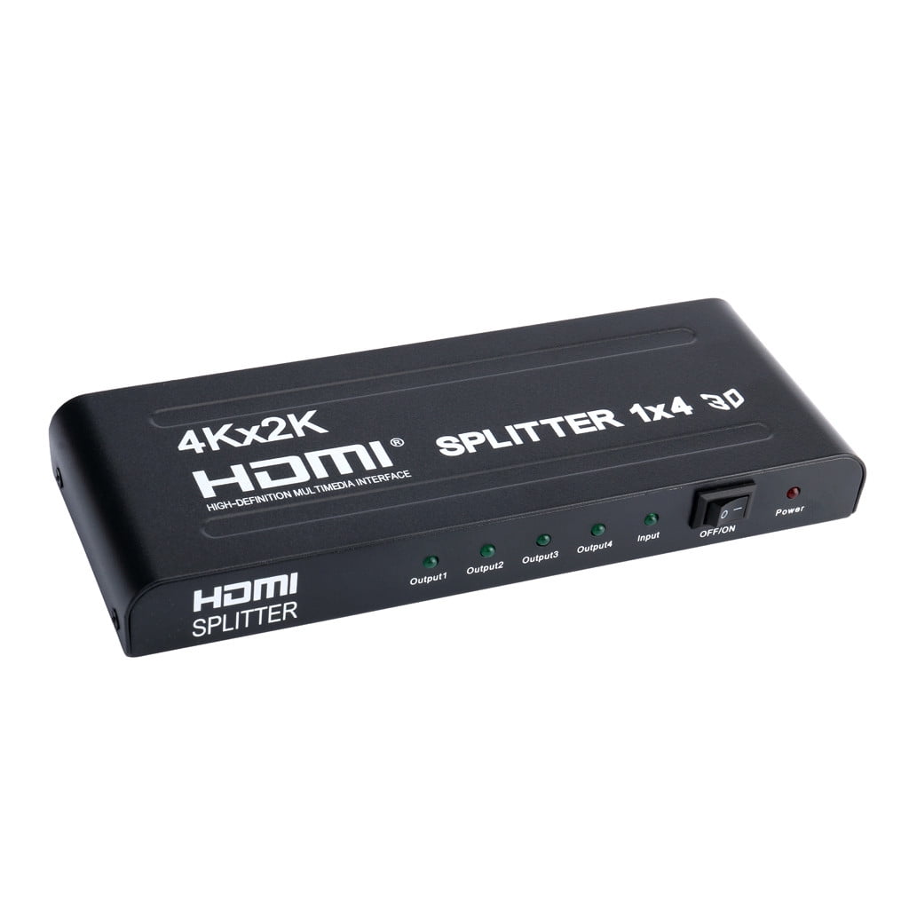 1080P 4 Way HD HUB 1x4 HDMI 3D Splitter Amplifier Switcher Power Supply