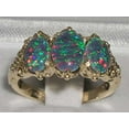 thumbnail image 2 of LBG 14k Yellow Gold Synthetic Opal Triplet Womens Trilogy Ring - Sizes 4 to 12 Available, 2 of 4