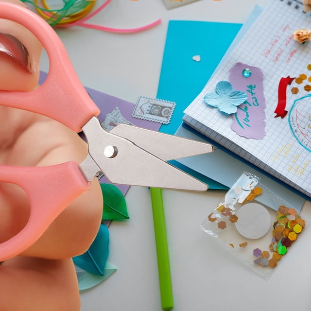 5Pcs Mini Sewing Scissors MORESEC under $5 Portable Household Scissors for Sewing and Crafting, Stainless Steel Blades with Rounded Safety Tips, Compact Size for Easy Carrying