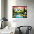 thumbnail image 3 of Shiartex Mountain Retreat Art Print Canvas Poster Collection Art Paintings Happy Accidents Print Decor Mountains Painting Framed Art Poster 20x16 in/16x12 in, 3 of 4