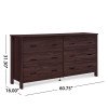 thumbnail image 3 of GDF Studio Titeca Contemporary 6 Drawer Double Dresser, Walnut, 3 of 9