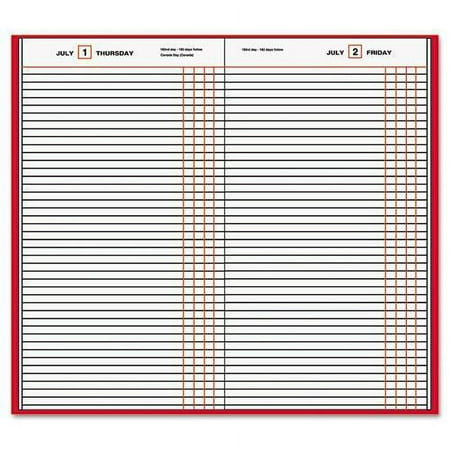 Ataglance SD37713 Standard Diary Recycled Daily Journal, Red, 7 11/16" x 12 1/8"