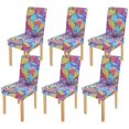 thumbnail image 1 of RYLABLUE Colorful Abstract Stretch Chair Cover Protector Seat Slipcover for Dining Room Hotel Wedding Party Set of 6, 1 of 5