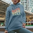 thumbnail image 2 of Nana, Grandma or Grandmother Themed, Groovy Retro Wavy Text Merch Gift, Light Blue Hooded Sweatshirt or Hoodie, 2XL, 2 of 5