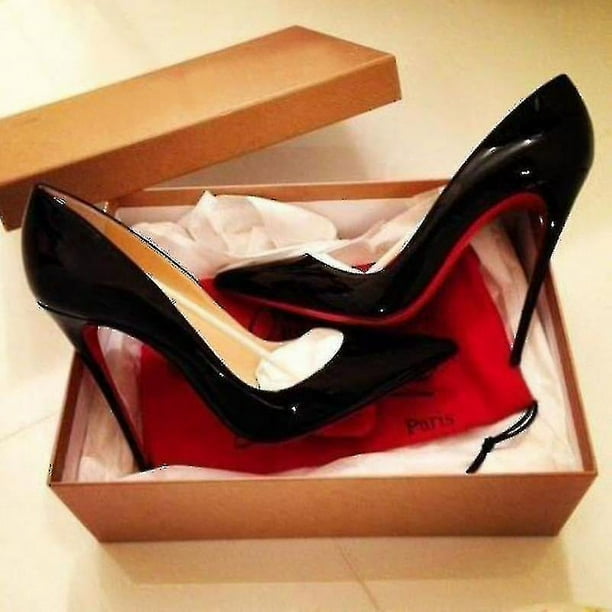 Black pumps with red underneath best sale