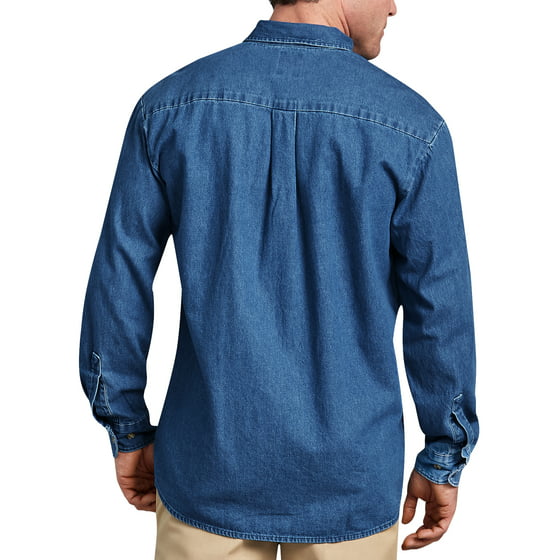 Dickies - Genuine Dickies Big Men's Long Sleeve Denim Shirt - Walmart.com