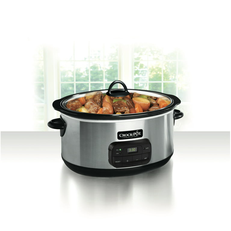Crock-Pot 7 Quart Portable Programmable Slow Cooker with Timer and