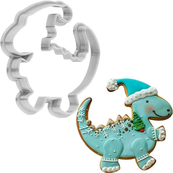 Christmas Dino Cookie Cutter 4 Inch Made in USA by WONDERTORY