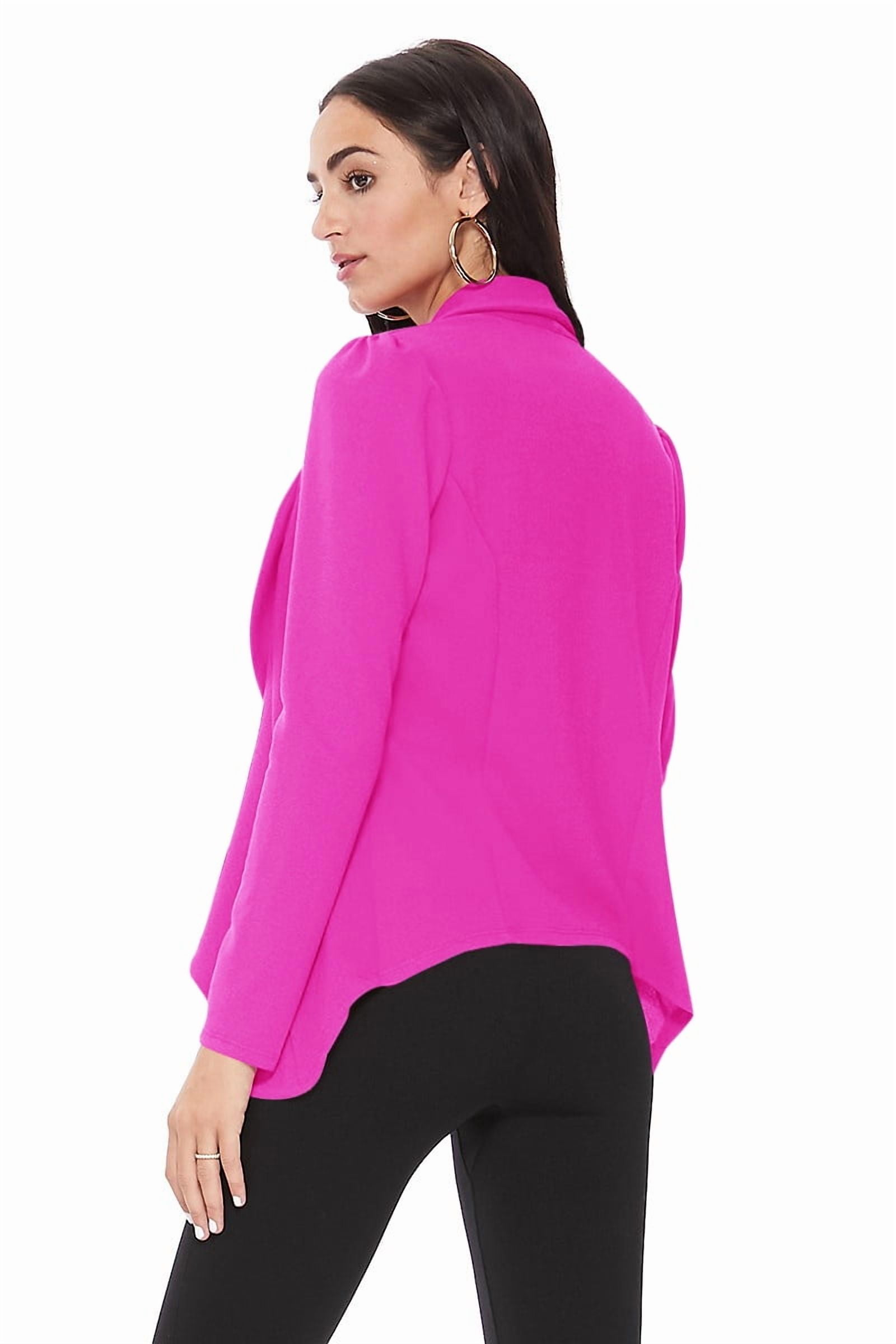 Women's Elegant Solid Stretch Open Front Long Sleeve Blazer Jacket - image 3