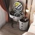 thumbnail image 1 of Mesa de maquillaje de lujo con luz integrada, tocador de vidrio, dormitorio, apartamento pequeño, almacenamiento nórdico minimalista moderno, 1 of 4