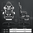 thumbnail image 5 of Wasait Gaming Chair with Footrest Adjustable Height Office Chair Ergonomic Computer Chair with Massage Lumbar Support High Back Video Gamer Chair for Adults,White, 5 of 8
