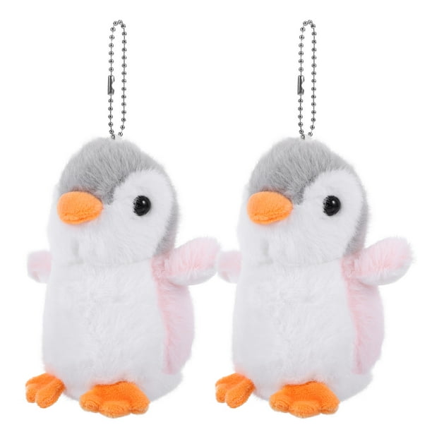 BRIGHTFUFU LLavero de pingüino de peluche, colgante de Animal relleno, decoración de bolsa, colgante de pingüino de peluche, 2 uds.