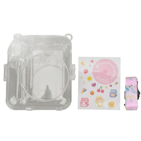 Camera Clear Case, Exquisite Stickers  Camera Case  For Traveling Pink