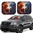 thumbnail image 6 of Kdxio Red And White Fire Bird Print 2-Piece Sun Shade Front Windshield - Foldable Car Front Window Sunshades for Most Sedans SUV Truck, 6 of 6