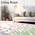 thumbnail image 2 of ODIKA 5'x7' Machine Washable Non-Slip Area Rug, Vintage Botanical Garden Tapestry with Delicate Wildflower Meadow Design High Traffic Rug with Pad, Pink, 532431, 2 of 8
