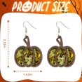 thumbnail image 2 of DESIGNICE Halloween Earrings,Green Pumpkin Fun Earrings for Women,Wooden Wearing Comfortable Statement Earrings,Green, 2 of 7