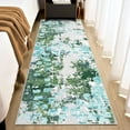 thumbnail image 2 of HOMERRY Modern Abstract Washable 2' x 6' Runner Rug Non-Skid Low Pile Green/Gray Kitchen Doormat, 2 of 6