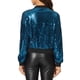 thumbnail image 3 of CHAQUETA DE LENTEJUELAS PARA MUJER INSPIRE CHIC CON CIERRE DE CREMALLERA Y BOLSILLOS OCULTOS, 3 of 6