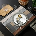 thumbnail image 6 of Placemats Set of 6, Retro Rustic Barn Wood Texture Polyester Stain Resistant Table Mats Washable Placemat Decoration for Kitchen Dining Table Ombre Ground Color Brown Grey, 6 of 6
