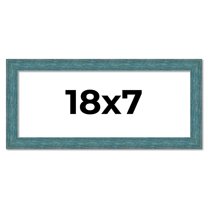 18x7 Frame Blue Rustic Barnwood Solid Wood Picture Frame Width 1.25 Inches | Interior Depth 0.5