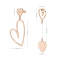 thumbnail image 5 of Linawe Heart Dangle Earrings for Women Trendy, Rose Gold Hypoallergenic Stainless Steel Drop Earrings Dangling, Preppy Stuff Y2K Jewelry Asymmetrical Earrings , Valentines Gift, 5 of 6