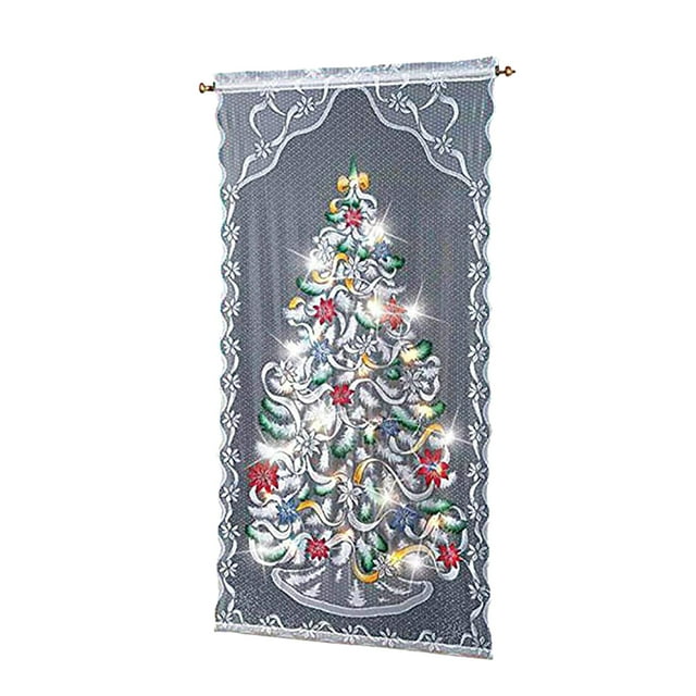 Cortinas De Encaje De Navidad Luz Led Medias Cortinas Opacas Led Cortinas De Encaje De Navidad Luz Led árbol De Navidad Medias Cortinas Opacas Sala De Estar Dormitorio Decoración ANGGREK No