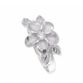 thumbnail image 3 of Sterling silver 925 Hawaiian 12mm plumeria flower cz 4 maile leaf ring rhodium plated size 3, 3 of 4