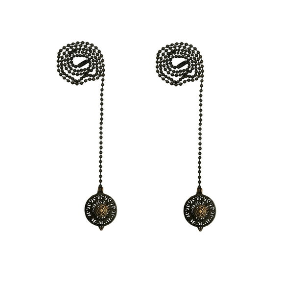 Royal Designs 24 Inch Adjustable Ceiling Fan Pull Chain Extension with Refracted Filigree Ornament, Oil Rubbed Bronze, Set of 2