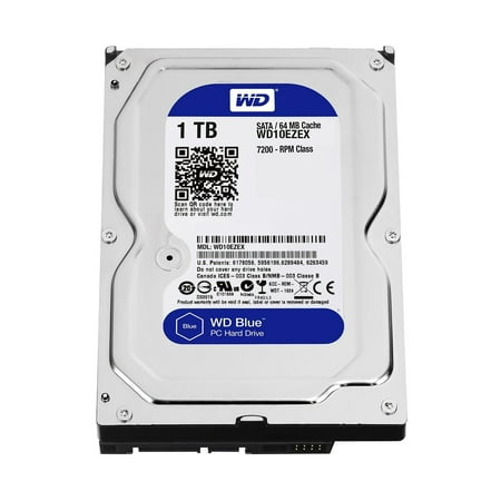 WD Blue 1TB Desktop Hard Disk Drive - 7200 RPM SATA 6 Gb/s 64MB Cache 3.5 Inch -