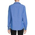 thumbnail image 3 of Blu White Blu Women's Solid Button-Front Shirt, 3 of 5