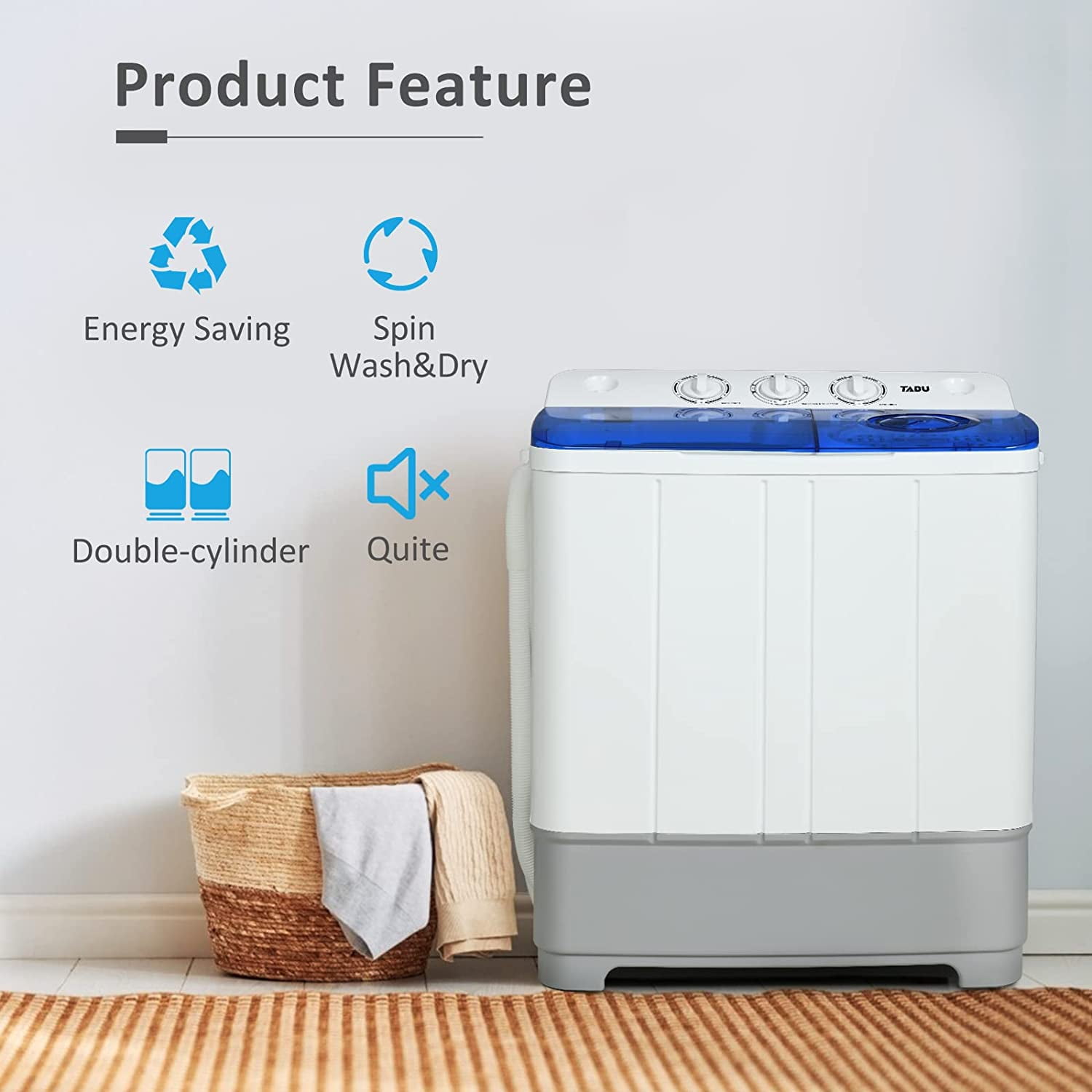 TABU High Efficiency Portable Washer in Blue & Reviews