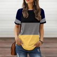 thumbnail image 2 of TSADFHJI T-Shirts en Coton pour Femmes Coupe Ample Mode Décontractée Imprimé Col Rond Manches Courtes Pull T-Shirt L Jaune, 2 of 5