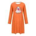 thumbnail image 5 of NSLGXD Halloween Pajama Dress Long Sleeve Nightshirts Crewneck Casual Nightgowns Cute Ghost Print Cotton Fall Dresses, 5 of 5