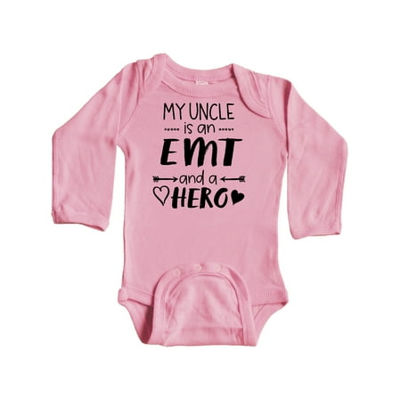 

Inktastic My Uncle is an EMT and a Hero Gift Baby Boy or Baby Girl Long Sleeve Bodysuit