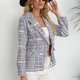 thumbnail image 1 of Puntoco Mujer Cuadros Impreso Solapa Delgada Blazer Blazer Abrigo Tops Blusa Puntoco Puntoco-1, 1 of 7