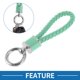 thumbnail image 2 of Llavero de Coche Único Bargains Llavero Universal con Anillo para Llaves Fobs de Cuero Sintético Metal Tono Plateado Verde Pálido 1 Pcs, 2 of 6