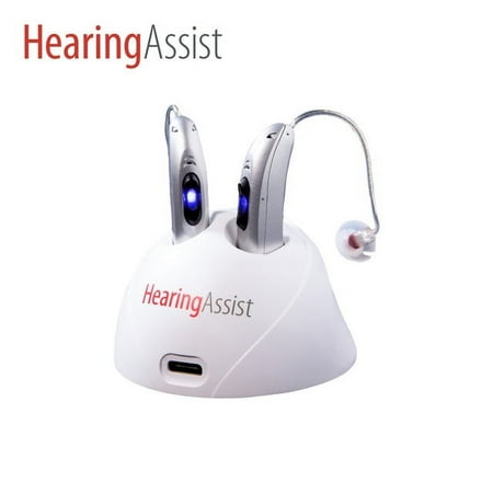HearingAssist ReCharge! Plus HA-900 Behind the Ear Receiver in Canal (RIC) Bluetooth Hearing Aids (Both Ears)