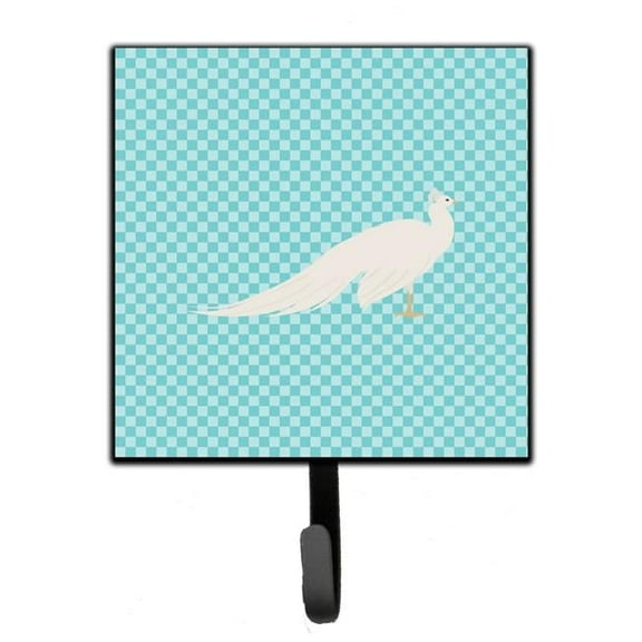 Carolines Treasures BB8100SH4 White Peacock Peafowl Blue Check Leash or Key Holder