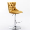 thumbnail image 4 of Triple Tree Swivel Tufted Back Bar Stools, Gold/Silver (Set of 2), 4 of 7