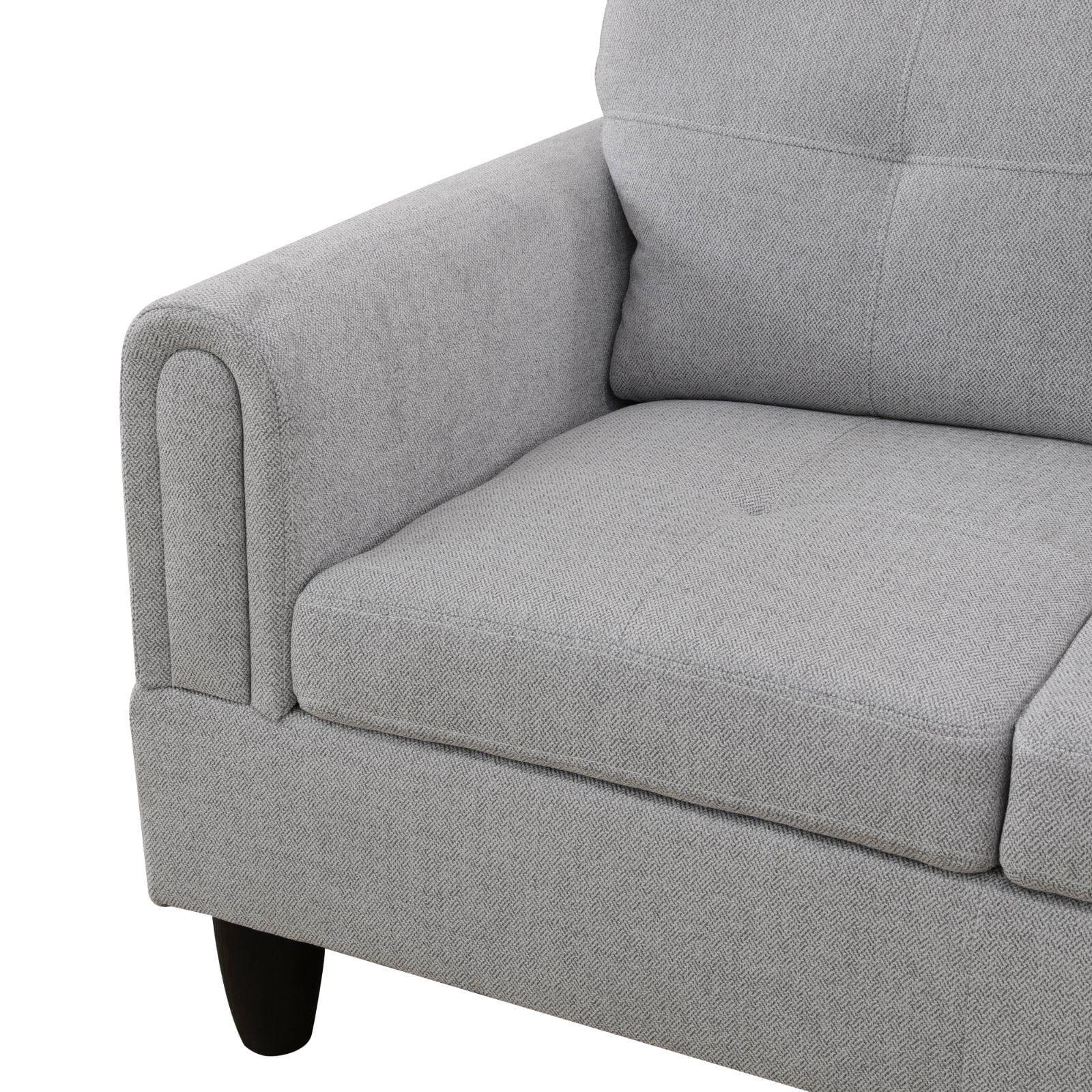 MAYEERTY Grey Modern 3-Piece Couch Durable Neutral Long-Term Living Room Use