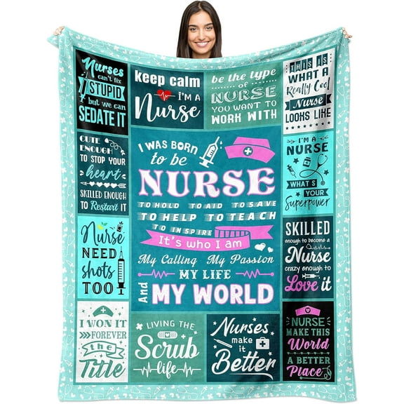 Nurse Gifts for Women, Nurse Appreciation Gifts, Nurses Week Gifts, Nurse Practitioner Gifts, Nursing Student Graduation Gifts for New Nurse, LPN/RN Gifts for Nurses Throw Blanket 60"x50"