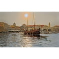 thumbnail image 2 of Adamov, Alexey 24x16 Black Ornate Wood Framed with Double Matting Museum Art Print Titled - An Old Town, 2 of 4