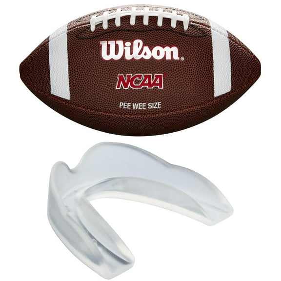 Wilson NCAA Red Zone Composite Football, Size Pee Wee Ages 6-9   FREE Shock Doctor EZ Sport Protective Sports Mouth Guard, Youth Size, Multi-Sport