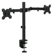 Mount-It! Dual Monitor Mount Adjustable Arms | Fits 17 to 27 inch Screens | C-Clamp and Grommet Base